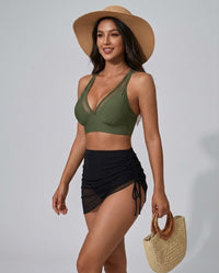 🌊¡Gran oferta de verano: 38% de descuento!👙Bikini de talle alto con falda y control de abdomen.