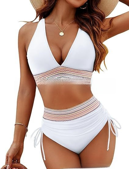 🌸¡Gran oferta de verano: 38% de descuento!👙Bikini de talle alto con espalda descubierta y control de abdomen.