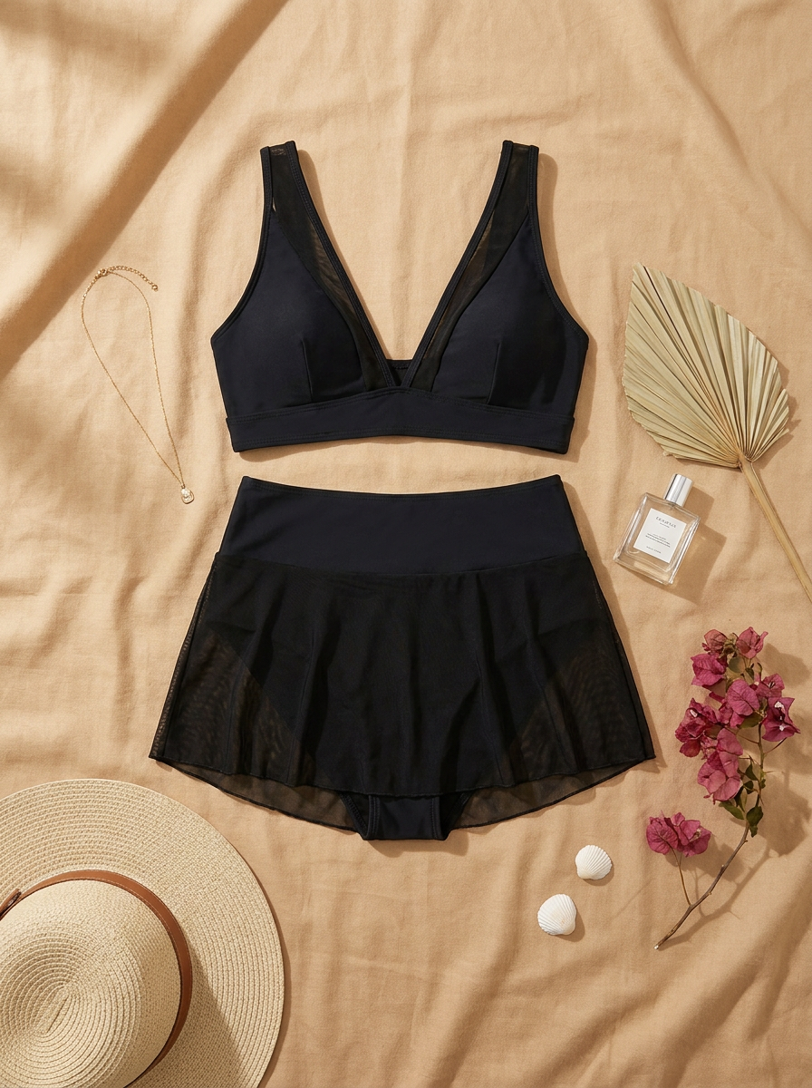 Bikini Bella Sirena Negro Black - Flatlay premium
