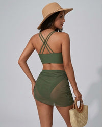 🌊¡Gran oferta de verano: 38% de descuento!👙Bikini de talle alto con falda y control de abdomen.